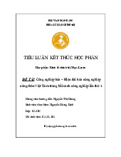 Tiểu luận: Công nghiệp hóa Nông nghiệp 4.0 môn Kinh tế chính trị | Học viện Ngân hàng