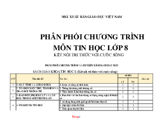 Phân Phối Chương Trình môn Tin học 8 – KNTT năm 2023-2024