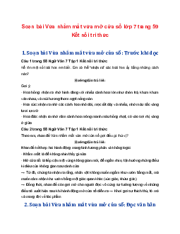 Soạn bài Vừa nhắm mắt vừa mở cửa sổ | Ngữ văn 7 Tập 1 Kết nối tri thức