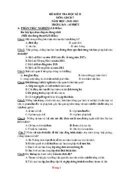 Bộ đề thi học kỳ 2 GDCD 7 năm 2022-2023 (có đáp án ma trận)