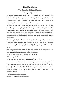 Truyện ngắn Gió lạnh đầu mùa -  Chân Trời Sáng Tạo 6
