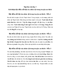 Giới thiệu đặc điểm nổi bật của nhân vật trong truyện em thích (3 mẫu) | Tập làm văn lớp 3 Chân trời sáng tạo