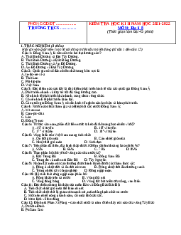 Đề ôn thi học kỳ 2 môn Địa 8 có đáp án