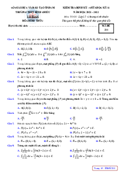 Đề giữa học kỳ 2 Toán 12 năm 2021 – 2022 trường THPT Bình Chiểu – TP HCM
