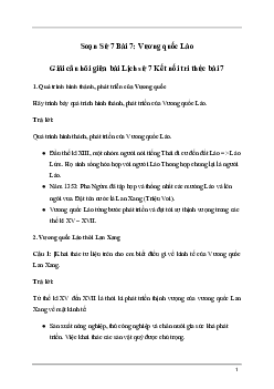 Giải Lịch sử 7 Bài 7: Vương quốc Lào | Kết nối tri thức