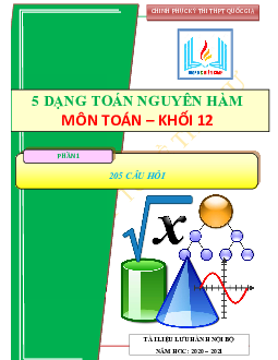 5 dạng toán nguyên hàm thường gặp Toán 12