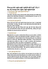 Phong cách ngôn ngữ nghệ thuật là gì? Lấy ví dụ về phong cách ngôn ngữ nghệ thuật