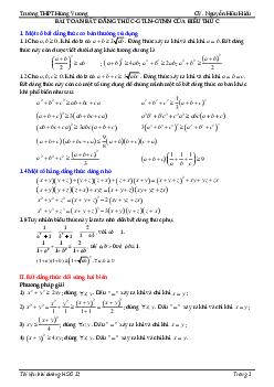 Bài toán bất đẳng thức – GTLN – GTNN của biểu thức – Nguyễn Hữu Hiếu