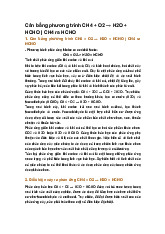 Cân bằng phương trình CH4 + O2 → H2O + HCHO | CH4 ra HCHO