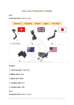 Giải Tiếng Anh lớp 4 Extension Activities | Global Success