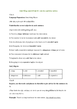 Giải Tiếng Anh 10 Unit 3C: Ask for and Give Advice | Explore New Worlds