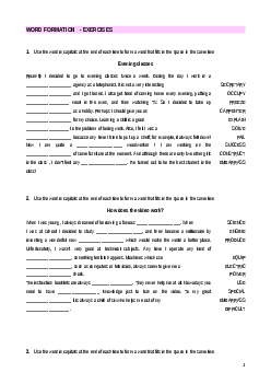 TOP 3 tests on PASSAGE WORD FORMATION (có đáp án)