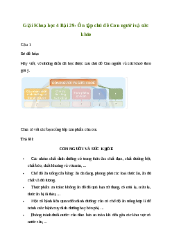 Giải Khoa học lớp 4 Bài 29: Ôn tập chủ đề Con người và sức khỏe  | Chân trời sáng tạo