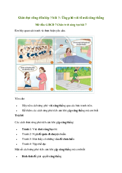 Giải Giáo dục công dân 7 Bài 7: Ứng phó với tâm lí căng thẳng | Chân trời sáng tạo
