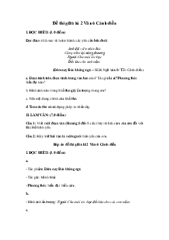 Đề thi giữa học kì 2 lớp 6 môn Văn Cánh Diều năm 2024 - Đề 2