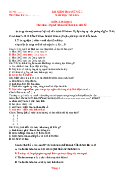 Đề Kiểm Tra Giữa HKì 1 Tin Học 8 -KNTT 2023-2024 (có đáp án)