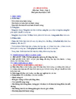 Giáo án Toán 8 Chương 5 Bài 7: Hình vuông | Cánh diều