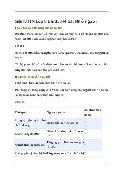 Giải KHTN 8 Bài 35: Hệ bài tiết ở người | Kết nối tri thức