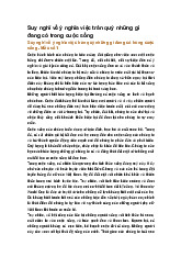 Suy nghĩ về ý nghĩa việc trân quý những gì đang có trong cuộc sống