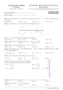 Đề thi thử THPT Quốc gia năm 2019 môn Toán trường THPT Nghèn – Hà Tĩnh