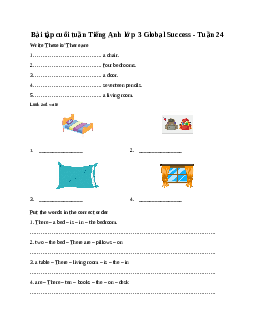 Bài tập cuối tuần Tiếng Anh lớp 3 Global Success - Tuần 24
