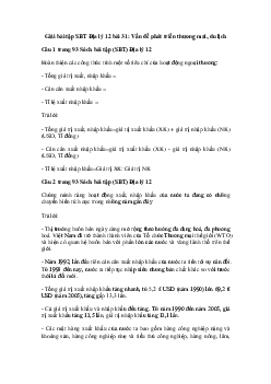 Giải bài tập SBT Địa Lý 12 bài 31: Vấn đề phát triển thương mai, du lịch