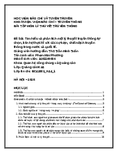 Bài tập Tìm hiểu và phân tích một lý thuyết truyền thông tự chọn môn Lý thuyết truyền thông | Học viện Báo chí và Tuyên truyền
