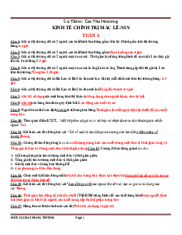 Đề cương ôn thi kết thúc học phần Kinh tế chính trị Mác -Lênin ( có đáp án) | Đại học Thăng Long