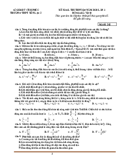 Đề thi thử THPT Quốc gia môn Lý 2019-2020 trường Yên Lạc 2–Vĩnh Phúc lần 1 (có đáp án)