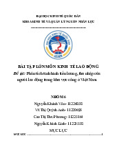 Bài tập nhóm Phân tích tình hình tiền lương, thu nhập của người lao động trong khu vực công ở Việt Nam môn Kinh tế lao động | Đại học kinh tế Quốc dân