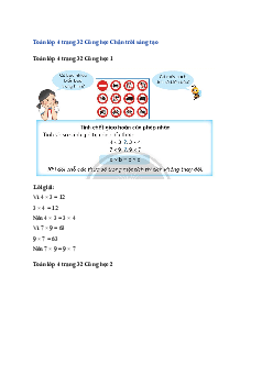 Toán lớp 4 trang 32 Bài 14: Tính chất giao hoán, tính chất kết hợp của phép nhân Chân trời sáng tạo