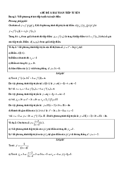 Bài toán tiếp tuyến của đồ thị hàm số Toán 12