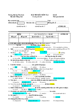 (Key) TA1-K61 trở đi-Sample Final Test | Tiếng Anh 1 | Trường Đại học Thủy Lợi