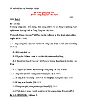 Lịch trình  môn Lịch sử Đảng Cộng Sản Việt Nam | Trường Đại học Kinh doanh và Công nghệ Hà Nội