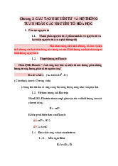 Lý thuyết Hóa đại cương - Chương 1 và 2: Cấu tạo nguyên tử và liên kết hóa học