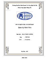 Đồ án quản trị cơ sở Dữ liệu Quản lý sinh viên môn Công nghệ thông tin  | Trường đại học Kinh Doanh và Công Nghệ Hà Nội