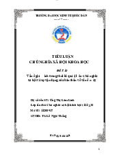 Vấn đề gia đình trong thời kì quá độ lên Chủ nghĩa xã hội và sự vận dụng của bản thân về vấn đề này | Tiểu luận môn Chủ nghĩa xã hội Neu
