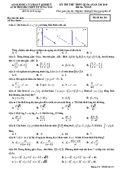 Đề thi thử Toán THPT Quốc gia 2019 lần 1 cụm trường THPT TP Vũng Tàu