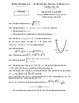 Đề thi HSG Toán 10 lần 2 năm 2020 – 2021 trường THPT Đồng Đậu – Vĩnh Phúc