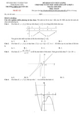 Đề khảo sát chất lượng chọn đội tuyển Học sinh giỏi lớp 12 đợt 1 năm học 2025-2026 môn Toán