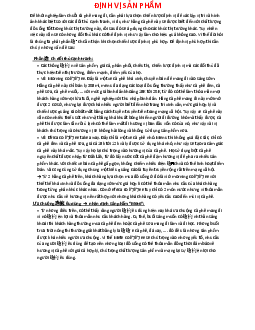 Lý thuyết về Định vị sản phẩm