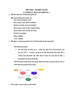 Bài tập Chương 3  - Hệ Điều Hành | Trường Đại học CNTT Thành Phố Hồ Chí Minh