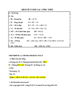 Kinh tế vi mô các công thức