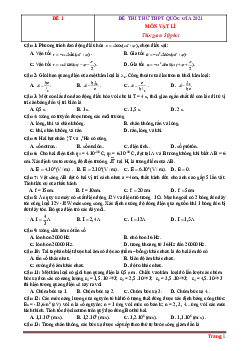 Bộ đề ôn thi tốt nghiệp THPT 2021 môn Lý (Bộ 1) (có đáp án)