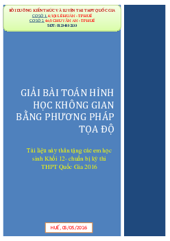 Giải bài toán hình học không gian bằng phương pháp tọa độ – Trần Đình Cư Toán 12