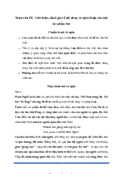 Soạn bài Giới thiệu, đánh giá về nội dung và nghệ thuật của một tác phẩm thơ - Kết nối tri thức Ngữ văn lớp 10