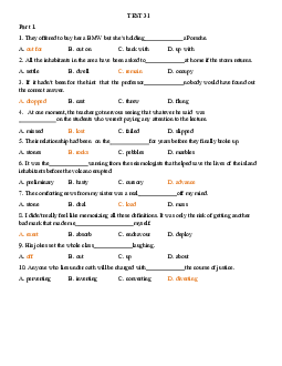 Lexico practice test - ôn thi học sinh giỏi THPT, Olympic 30-4 có đáp án (4 trang)