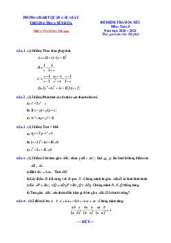 Đề thi học kì 1 Toán 8 năm 2020 – 2021 trường THCS Yên Hòa – Hà Nội