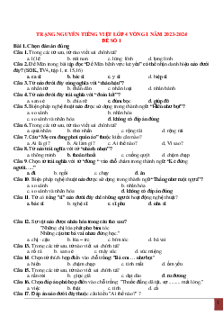Đề thi Trạng nguyên Tiếng Việt lớp 4 năm 2023 - 2024 Vòng 1