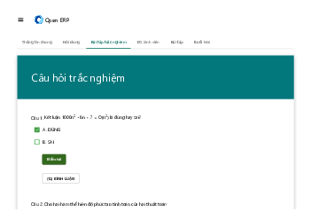 Câu hỏi trắc nghiệm ôn tập Cấu trúc giữ liệu và giải thuật